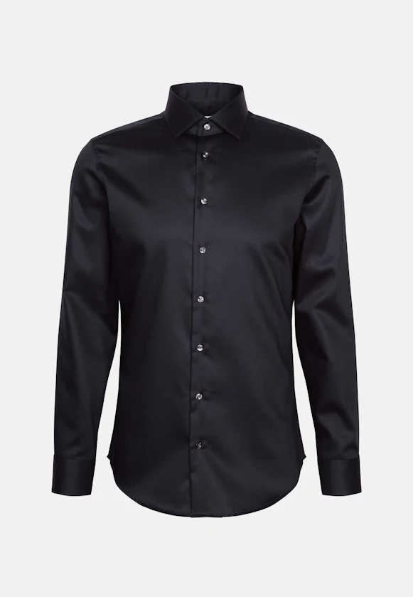 Shaped Business Hemd Uni in Schwarz |  Seidensticker Onlineshop