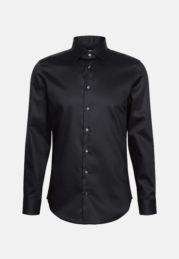 Shaped Business shirt Uni in Schwarz |  Seidensticker Onlineshop