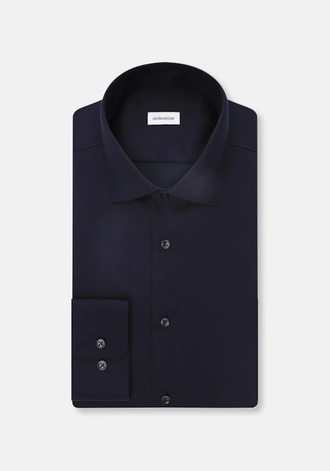 Shaped Chemise d'affaires Uni dans Bleu Foncé | Boutique en ligne Seidensticker