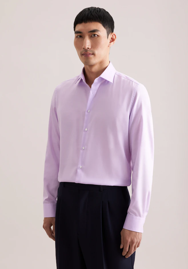 Shaped Business Hemd Uni in Lila | Seidensticker Onlineshop