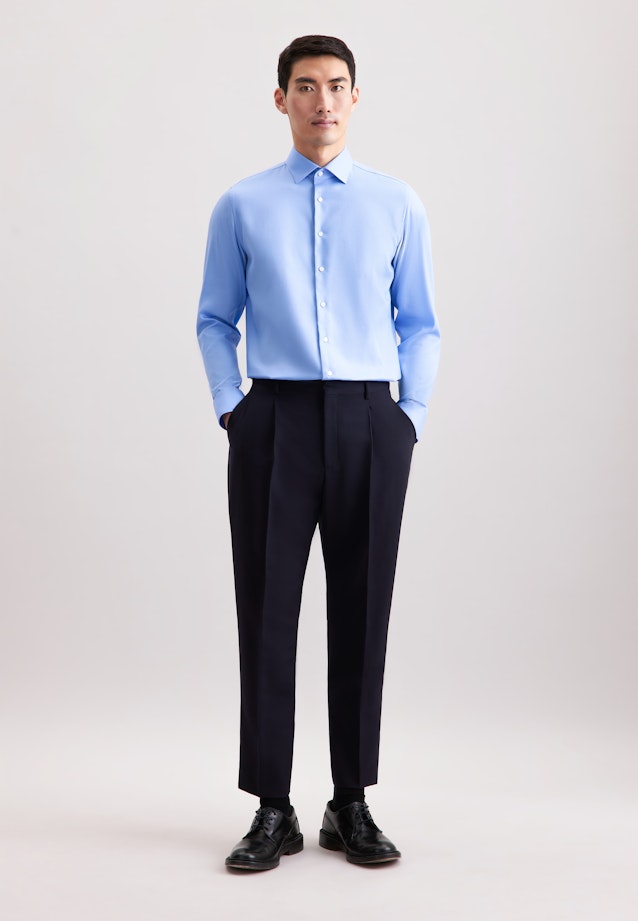 Shaped Business Hemd Uni in Mittelblau |  Seidensticker Onlineshop