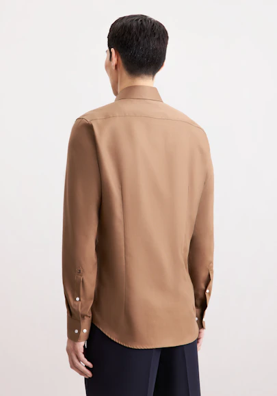Shaped Chemise d'affaires Uni in Marron | Seidensticker Onlineshop