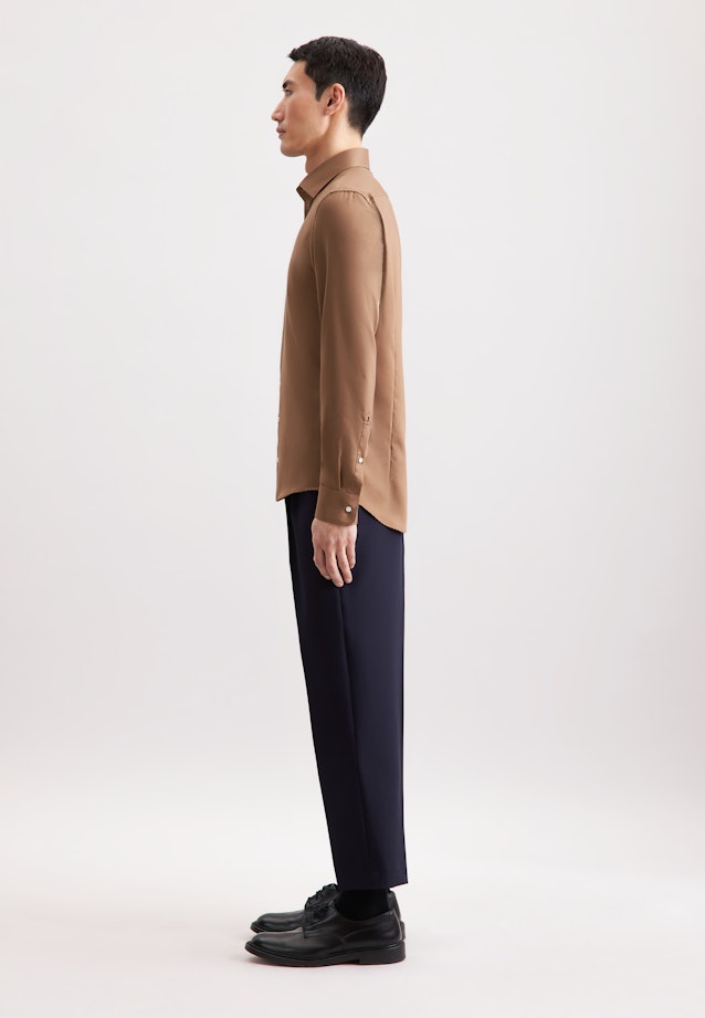 Shaped Business Hemd Uni in Braun |  Seidensticker Onlineshop