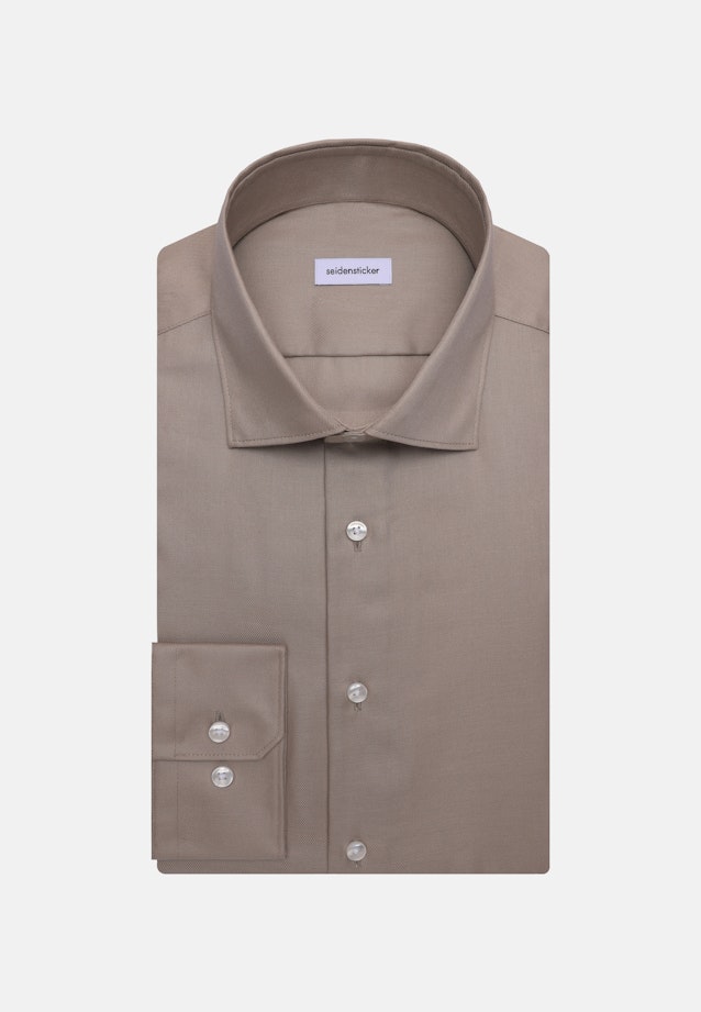 Shaped Business Hemd Uni in Beige |  Seidensticker Onlineshop