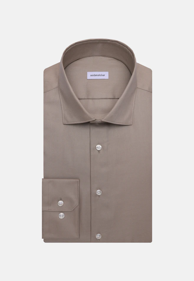 Shaped Business shirt Uni in Beige | Seidensticker online shop