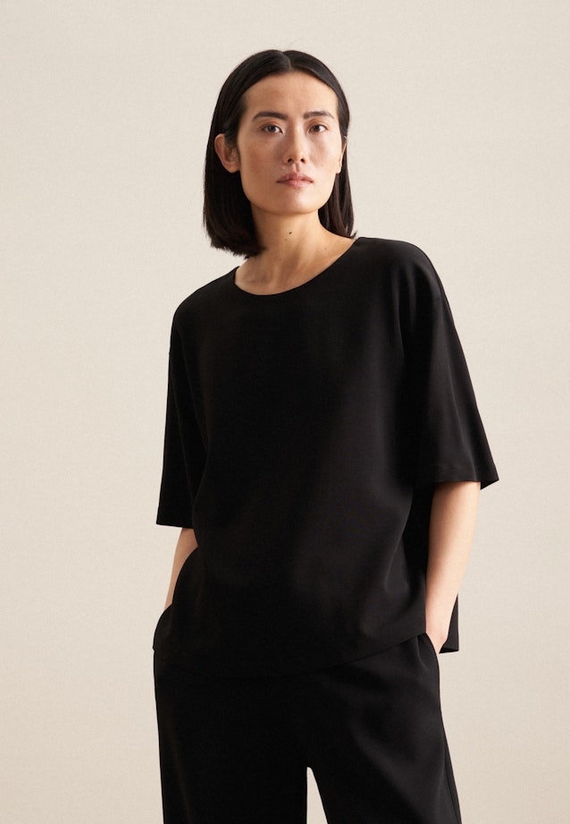 Chemise Oversized Manche Courte in Noir |  Seidensticker Onlineshop