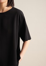 Kurzarm Krepp Shirt in Schwarz |  Seidensticker Onlineshop