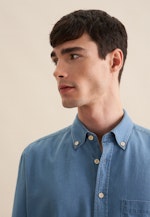 Casual Shirt in Regular with Button-Down-Collar in Medium Blue |  Seidensticker Onlineshop