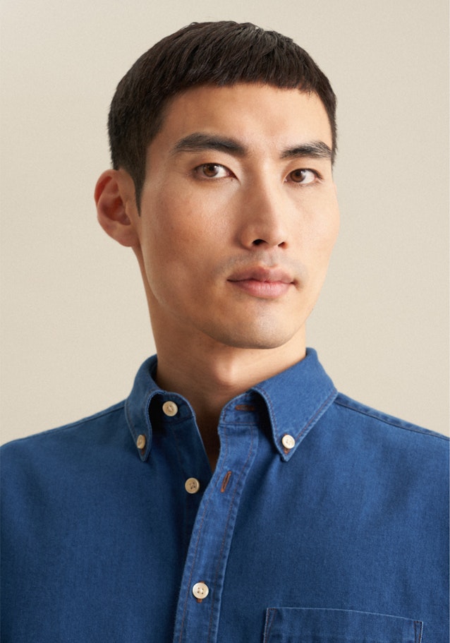 Regular Casual Hemd Uni in Dunkelblau | Seidensticker Onlineshop