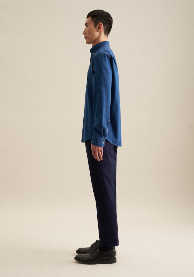 Regular Casual Hemd Uni in Dunkelblau | Seidensticker Onlineshop