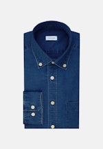 Chemise casual Regular Denim Col Boutonné in Bleu Foncé |  Seidensticker Onlineshop