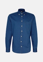 Chemise casual Regular Denim Col Boutonné in Bleu Foncé |  Seidensticker Onlineshop