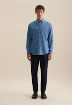 Casual Shirt in Slim with Button-Down-Collar in Medium Blue |  Seidensticker Onlineshop