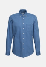 Casual Shirt in Slim with Button-Down-Collar in Medium Blue |  Seidensticker Onlineshop