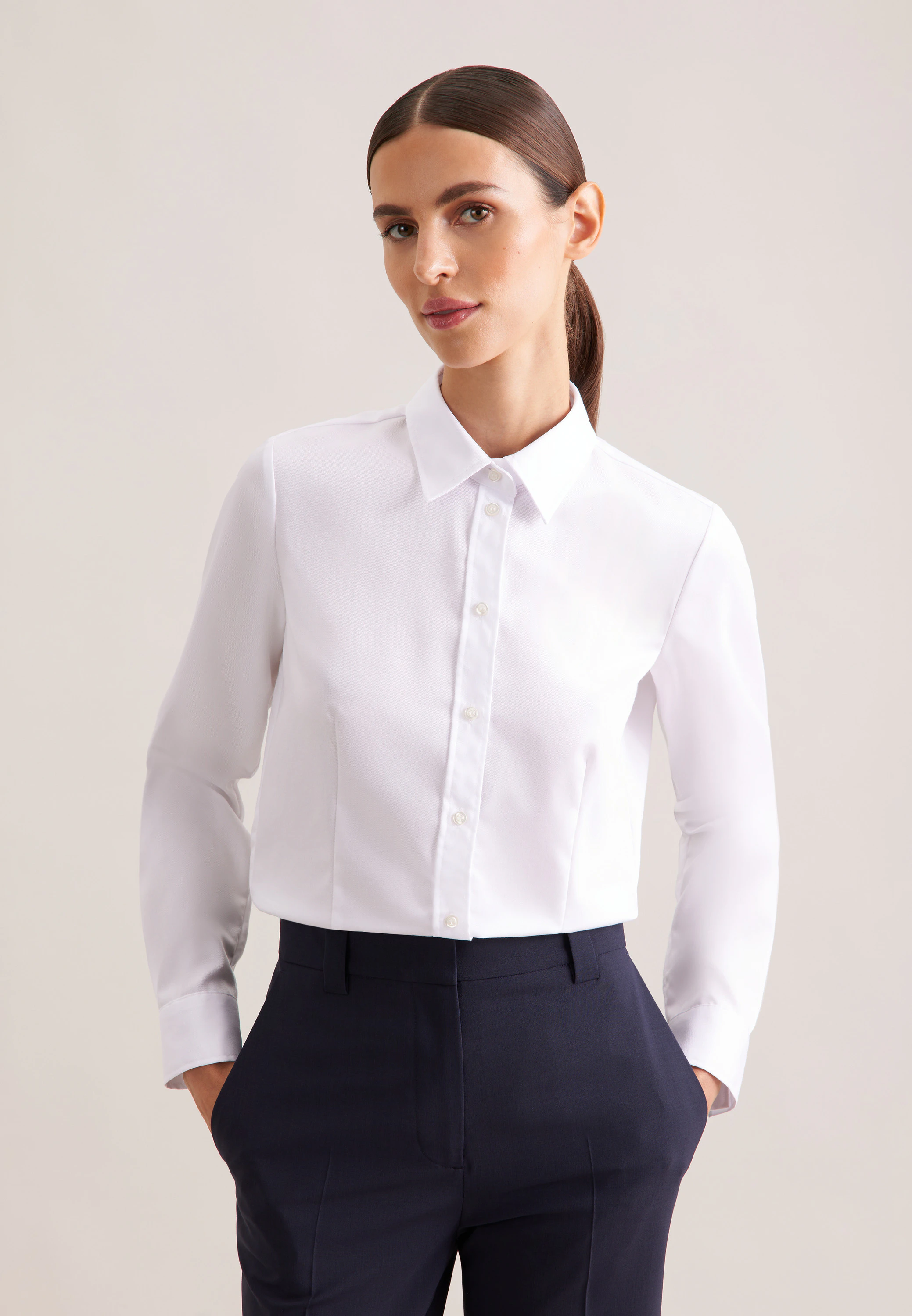 Hemdbluse regular fit Weiß