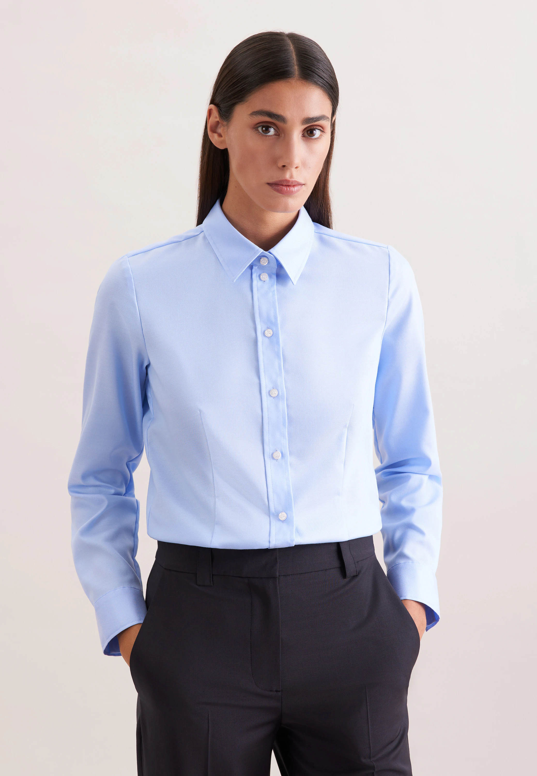 Hemdbluse regular fit Blau