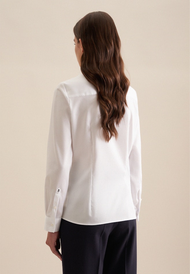 Long sleeve Twill Shirt Blouse in White | Seidensticker online shop