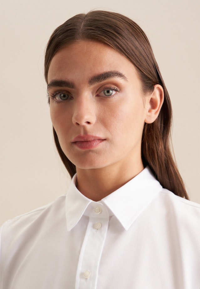 lange Arm Twill Shirtblouse in Wit |  Seidensticker Onlineshop