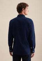 Chemise casual in Slim with Col Kent in Bleu Foncé |  Seidensticker Onlineshop