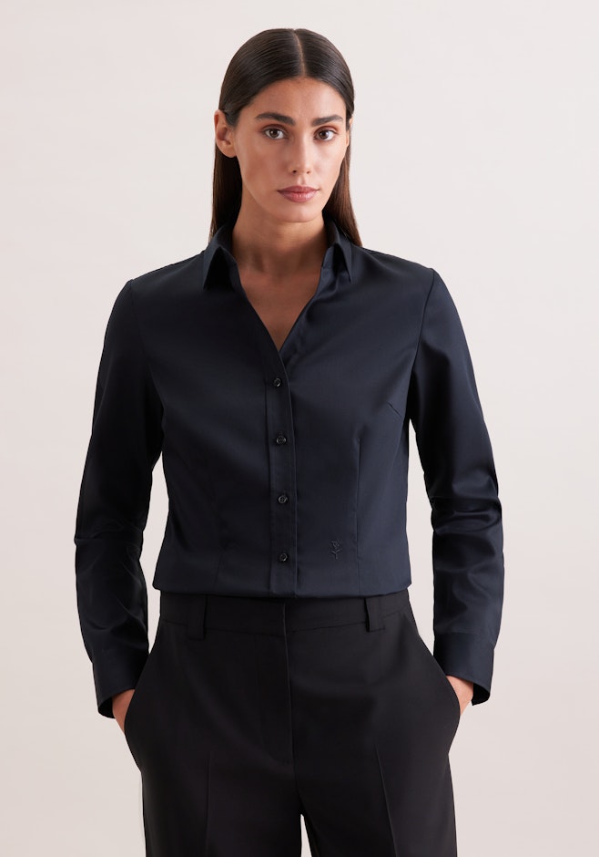Hemdbluse slim fit in Schwarz | Seidensticker Onlineshop