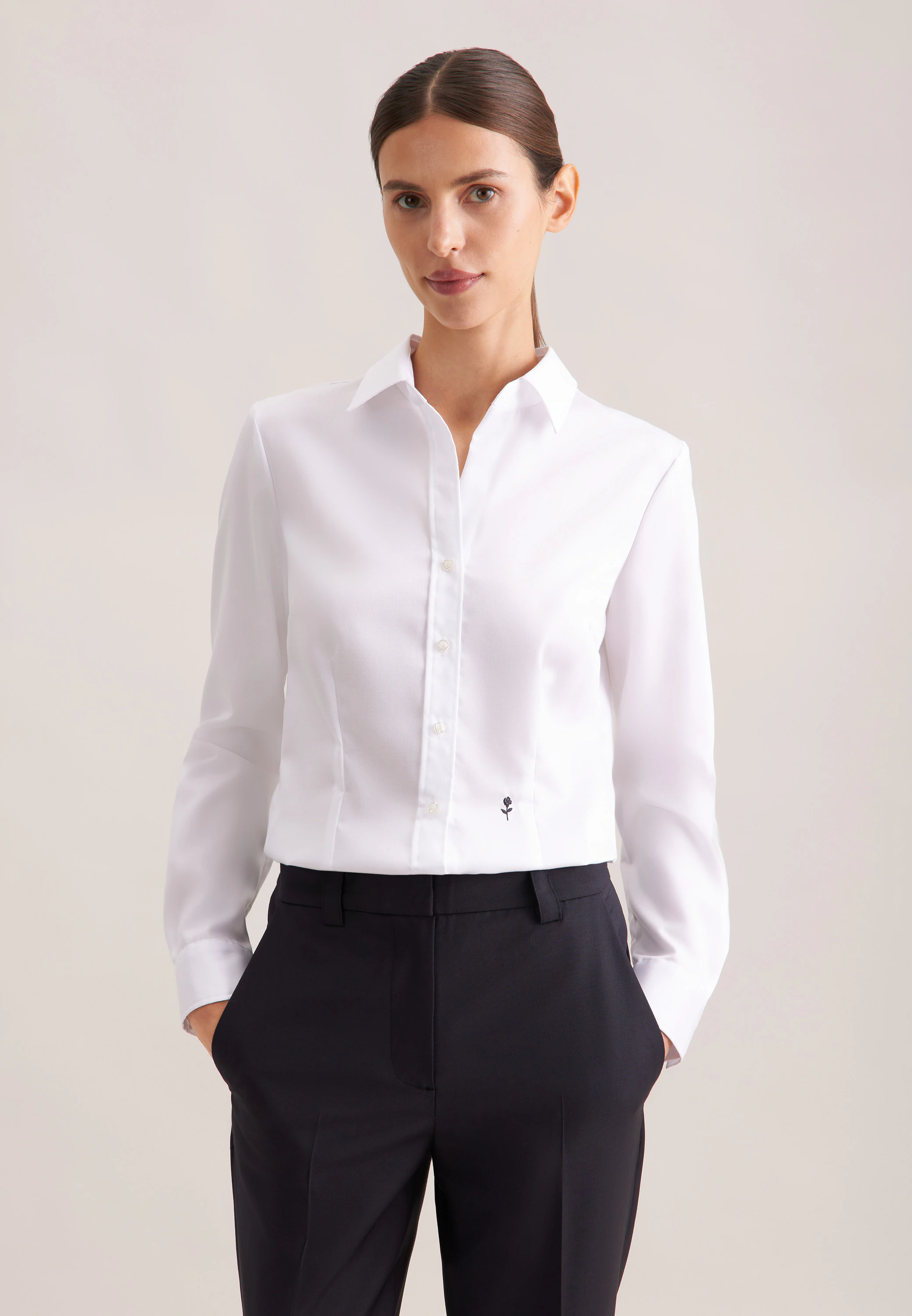 Hemdbluse slim fit Weiß