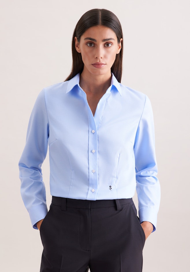 Hemdbluse slim fit in Mittelblau | Seidensticker Onlineshop