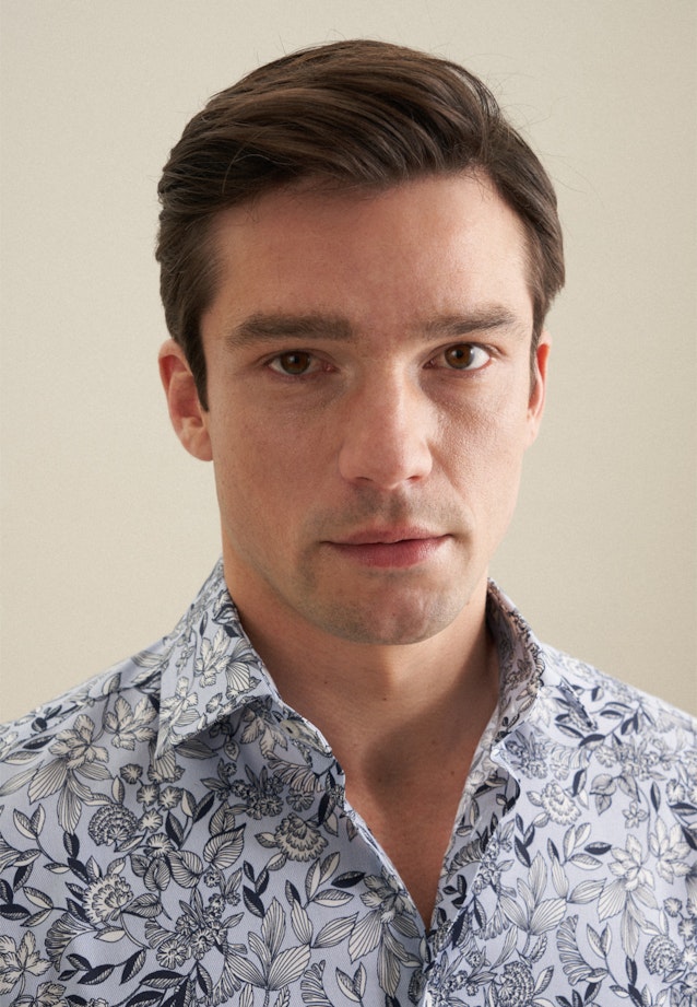 Slim Performance-Hemd Druck in Hellblau |  Seidensticker Onlineshop