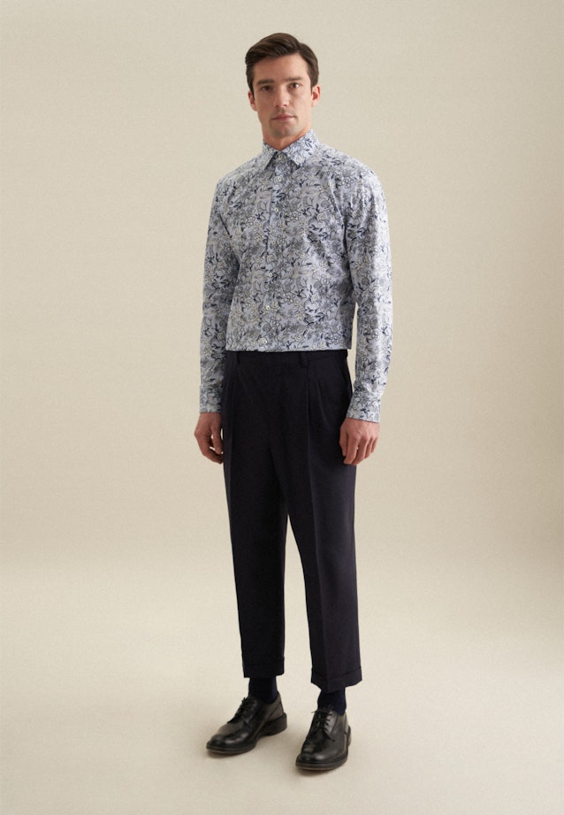 Slim Performance-Hemd Druck in Hellblau |  Seidensticker Onlineshop