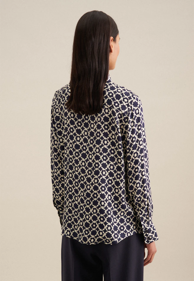 Hemdbluse Druck in Dunkelblau | Seidensticker Onlineshop