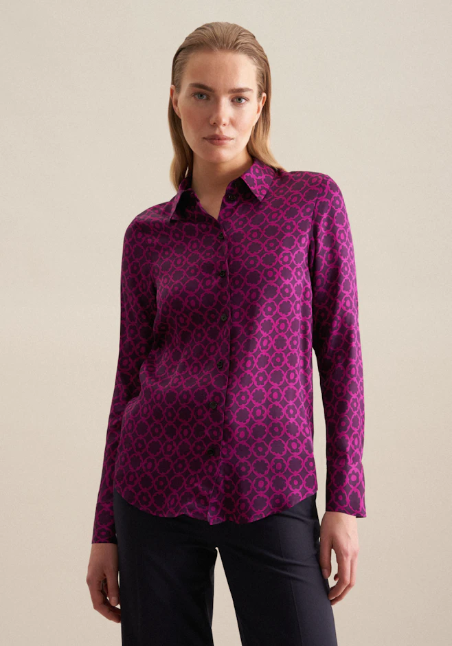 Hemdbluse Druck in Lila | Seidensticker Onlineshop