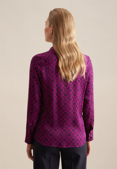 Hemdbluse Druck in Lila |  Seidensticker Onlineshop