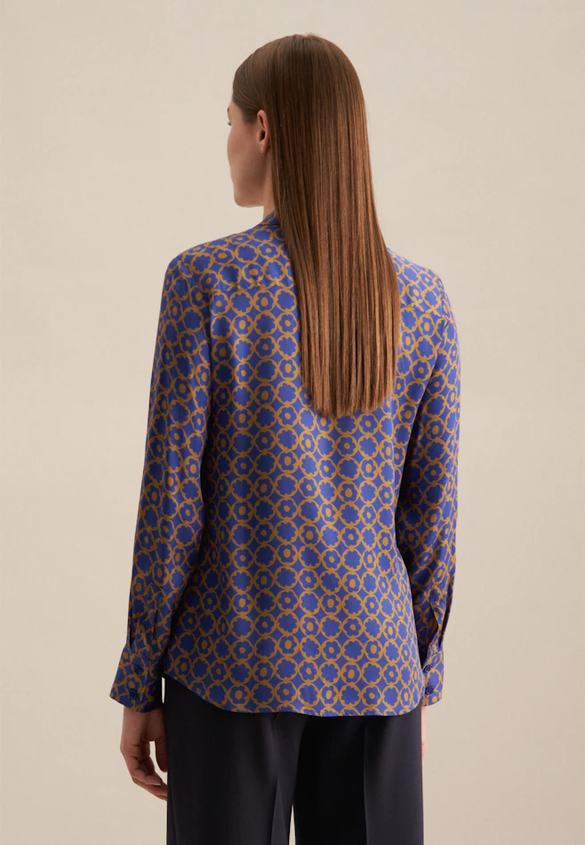 Hemdbluse Druck in Mittelblau | Seidensticker Onlineshop