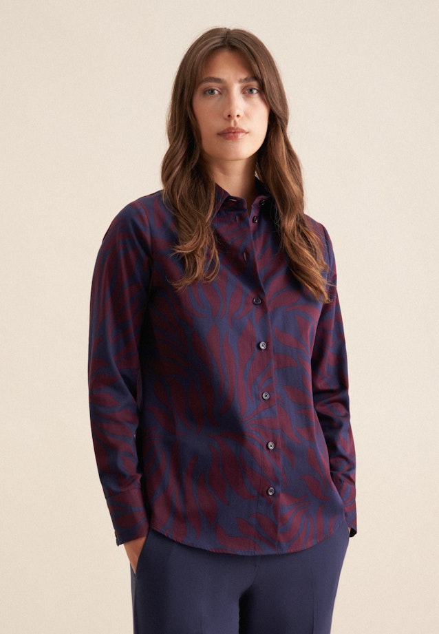 Satin Shirtblouse in Donkerblauw |  Seidensticker Onlineshop