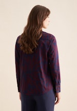 Satin Shirt Blouse in Dark Blue |  Seidensticker Onlineshop