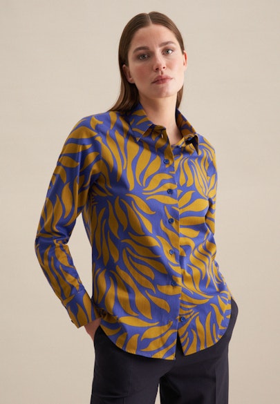 Shirt blouse Print in Yellow |  Seidensticker Onlineshop