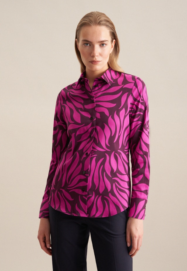 Satin Shirt Blouse in Purple |  Seidensticker Onlineshop