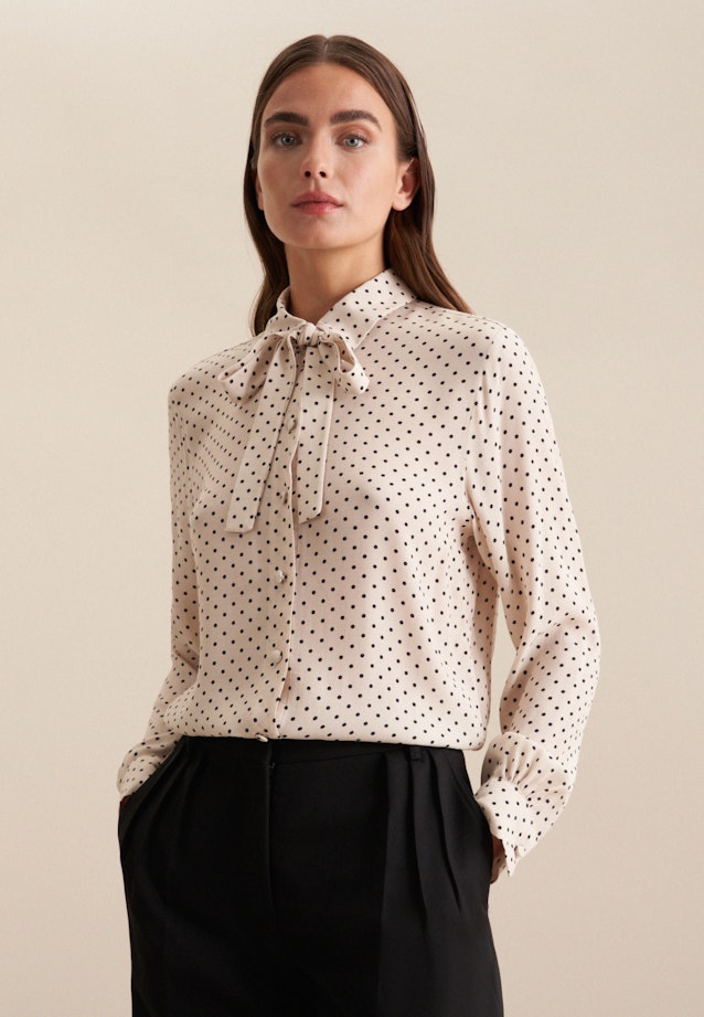 Krepp Blouse Met Volant in Beige |  Seidensticker Onlineshop