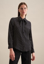 Krepp Blouse Met Volant in Zwart |  Seidensticker Onlineshop