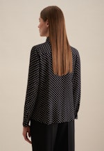 Crepe Tie-Neck Blouse in Black |  Seidensticker Onlineshop