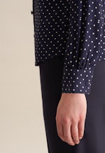 Crepe Tie-Neck Blouse in Dark Blue |  Seidensticker Onlineshop