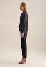 Crepe Tie-Neck Blouse in Dark Blue |  Seidensticker Onlineshop