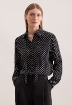 Hemdbluse aus Viskose mit abnehmbarer Schluppe in Schwarz |  Seidensticker Onlineshop