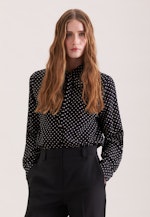 Hemdbluse aus Viskose mit abnehmbarer Schluppe in Schwarz |  Seidensticker Onlineshop