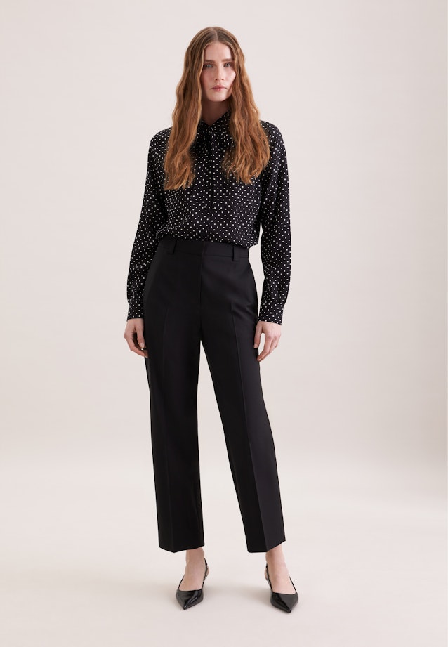 Hemdbluse aus Viskose mit abnehmbarer Schluppe in Schwarz |  Seidensticker Onlineshop