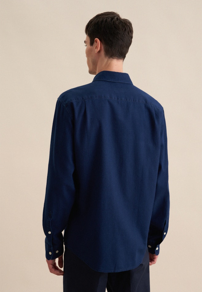 Casual Shirt in Regular with Kent-Collar in Dark Blue | Seidensticker online shop