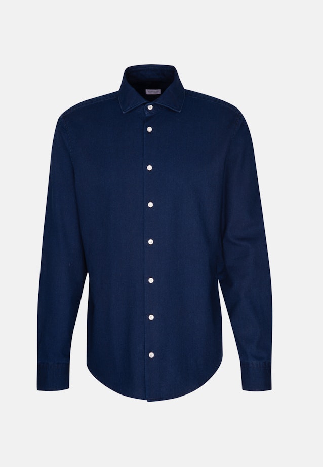 Chemise casual in Regular with Col Kent in Bleu Foncé |  Seidensticker Onlineshop