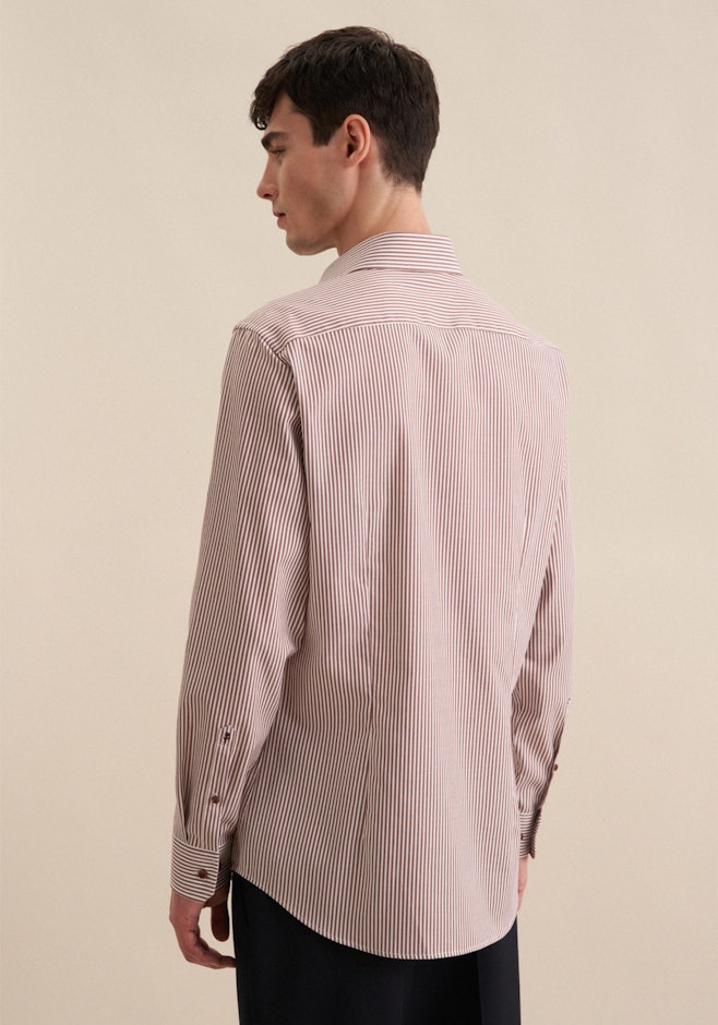 Shaped Business Hemd Streifen in Braun | Seidensticker Onlineshop