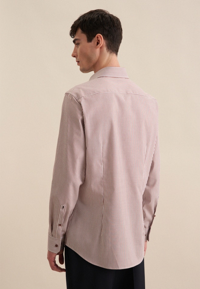 Shaped Business Hemd Streifen in Braun | Seidensticker Onlineshop