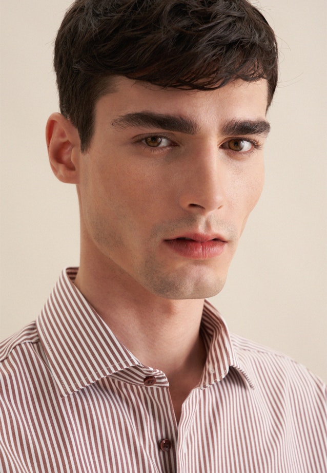 Shaped Business Hemd Streifen in Braun |  Seidensticker Onlineshop