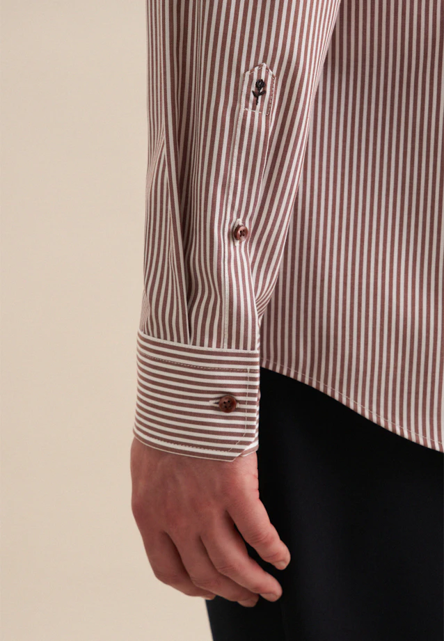Shaped Chemise d'affaires rayures in Marron |  Seidensticker Onlineshop